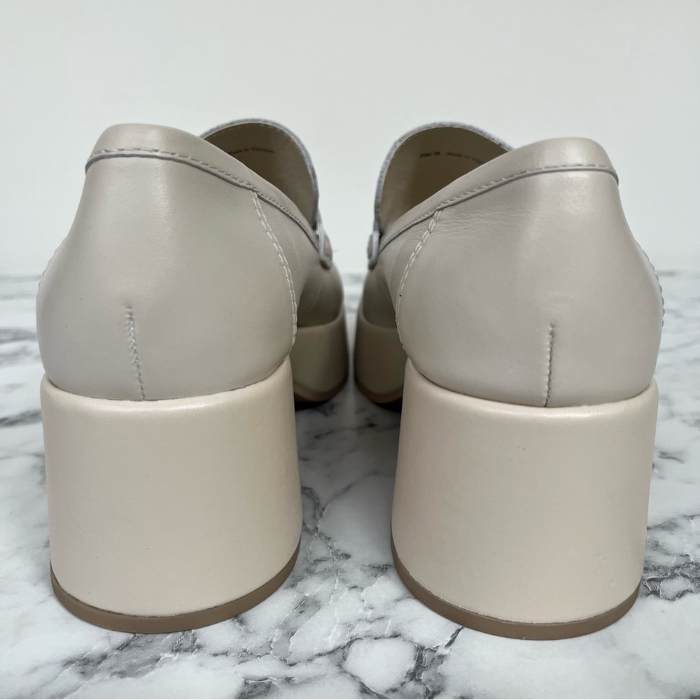 Dolce Vita Yanni Platform Penny Loafers Ivory Leather Women’s Size 10 - Picture 7 of 12